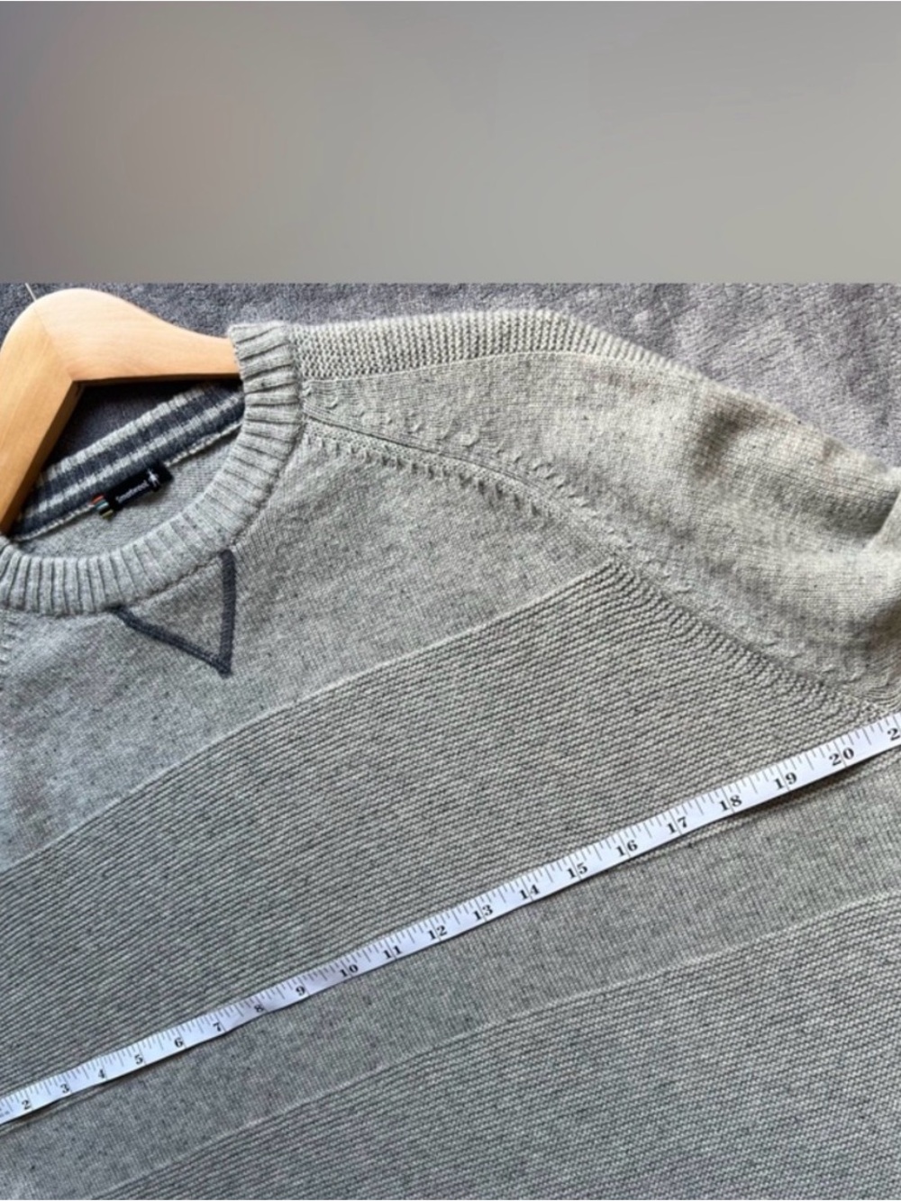 Smartwool Ripple Ridge Crew Neck Sweater Men's Sz M Merino Wool Blend Gray Soft - Picture 6 of 11